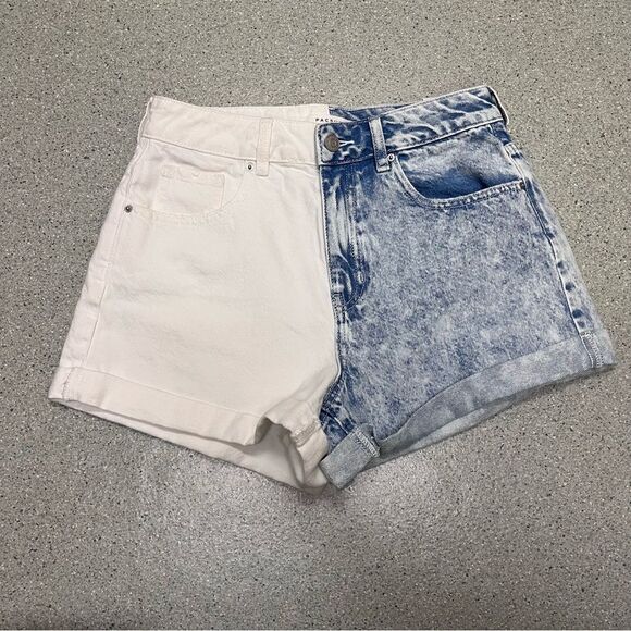 PacSun Eco Two-Tone Mom Shorts Denim White Jean 27 - Picture 2 of 7